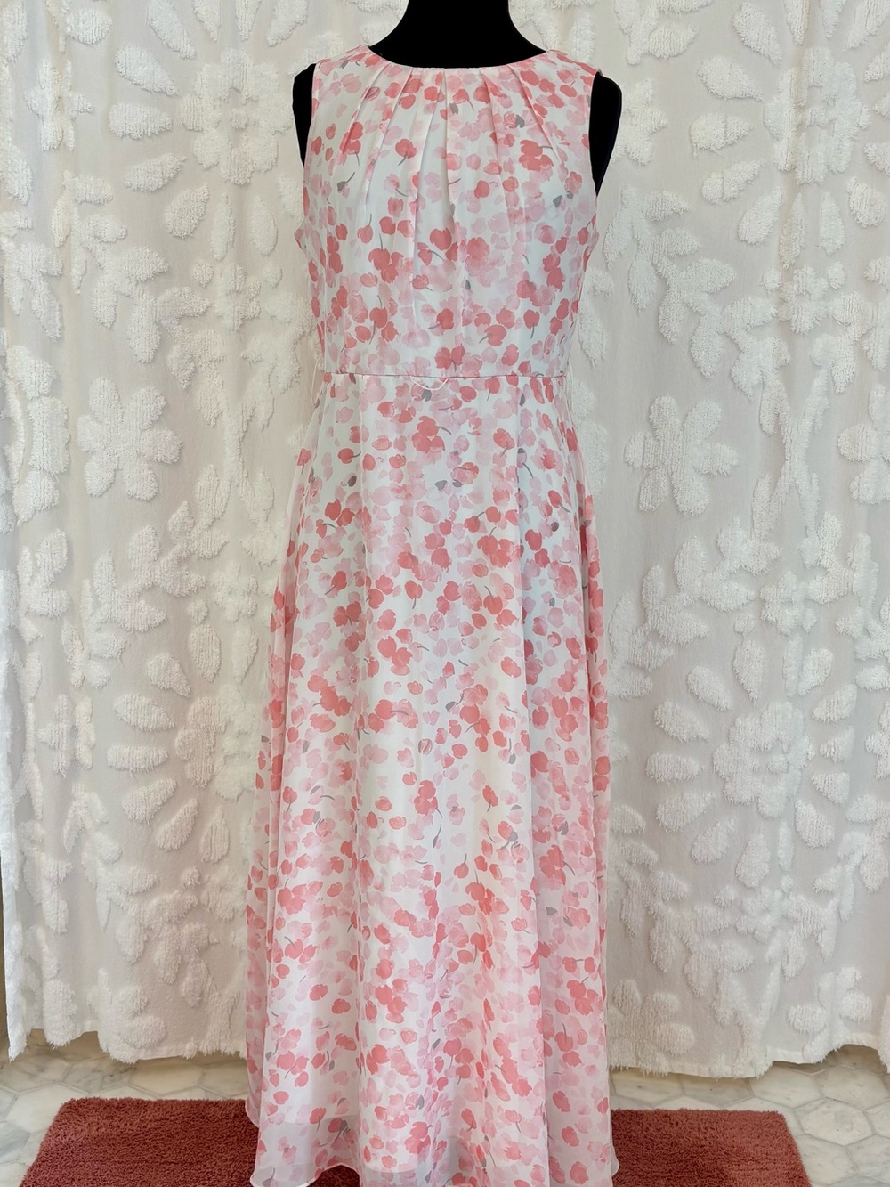 madison leigh Pink and White Floral Sleeveless Dress 12P